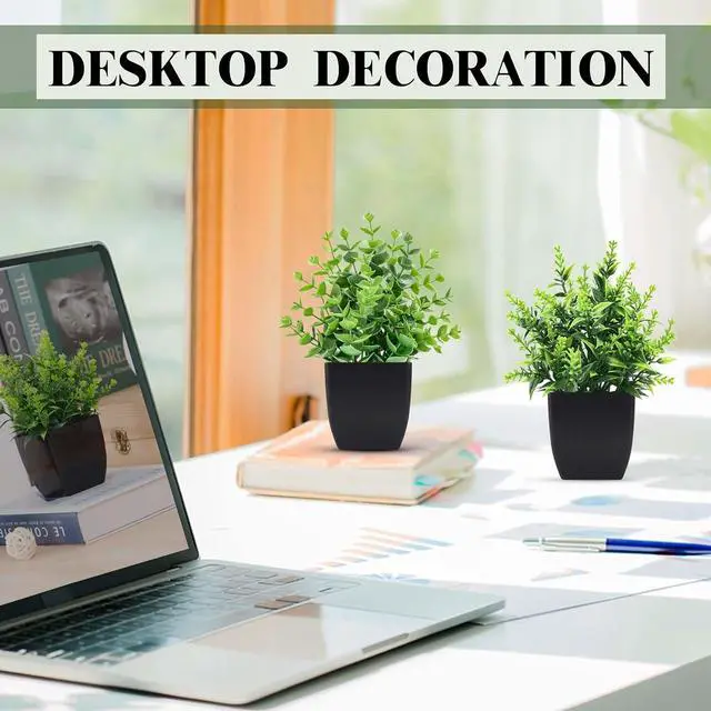 Alt view image 4 of 6 - 2 Pack Small Fake Plants Black Bathroom Accessories for Home Decor