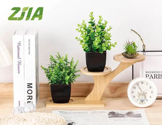 Alt view image 5 of 6 - 2 Pack Small Fake Plants Black Bathroom Accessories for Home Decor