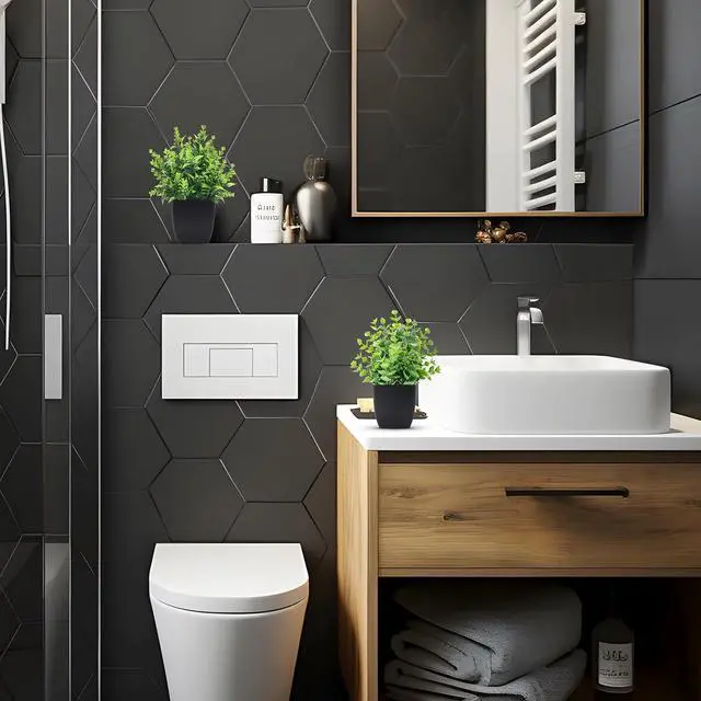 Alt view image 6 of 6 - 2 Pack Small Fake Plants Black Bathroom Accessories for Home Decor