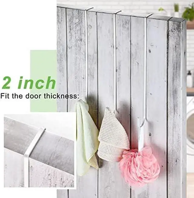 Alt view image 2 of 6 - Hotop 2pcs 15'' Wreath Hangers for Front Door, Over The Door Hook,White
