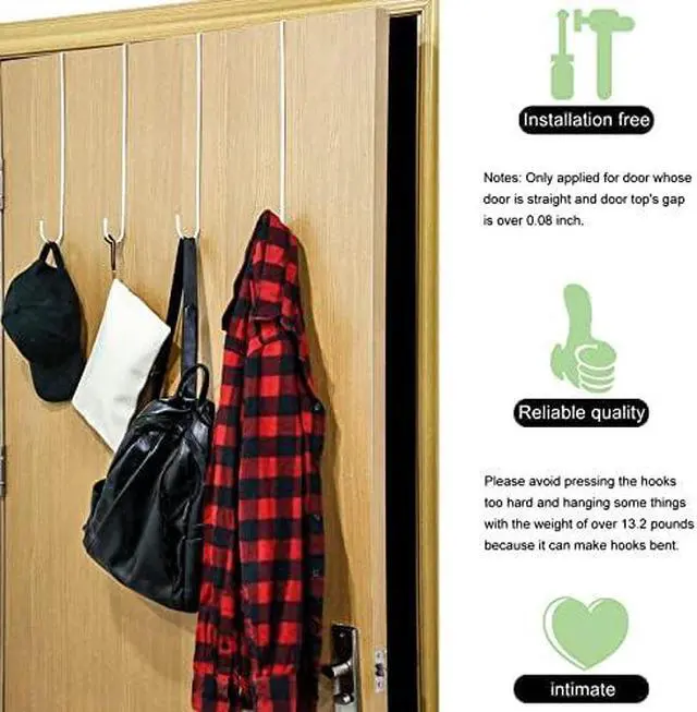 Alt view image 3 of 6 - Hotop 2pcs 15'' Wreath Hangers for Front Door, Over The Door Hook,White