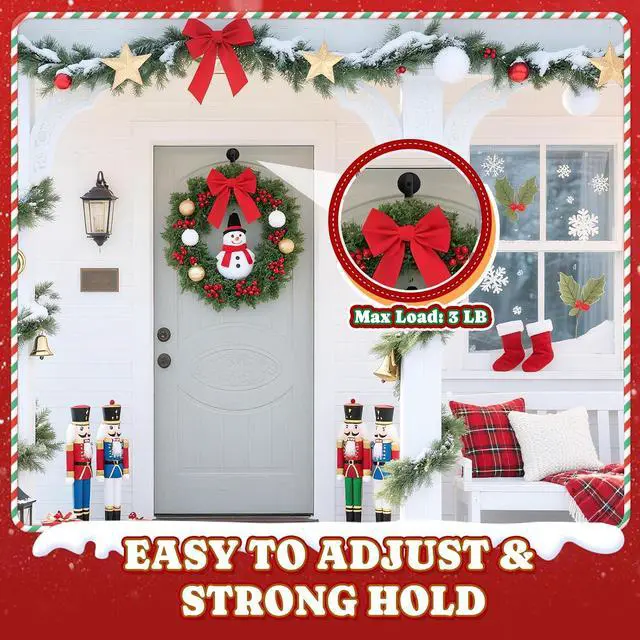 Alt view image 3 of 7 - Magnetic Wreath Hanger for Metal Front Door, Fridge, Black, 2 Pcs