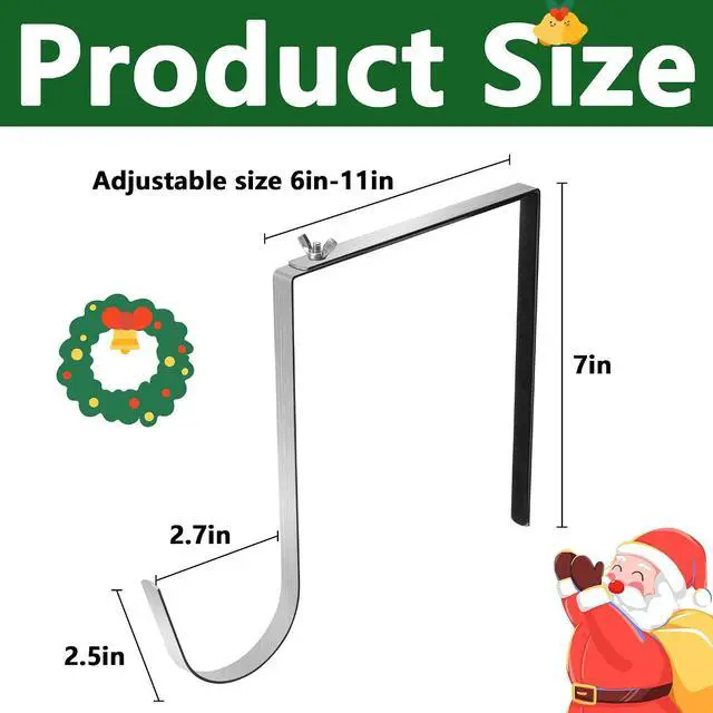 Alt view image 2 of 7 - Christmas Headstone Wreath Hanger, Adjustable Headstone Wreath Holder
