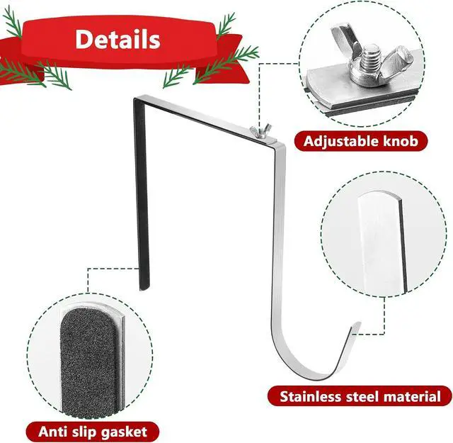 Alt view image 3 of 7 - Christmas Headstone Wreath Hanger, Adjustable Headstone Wreath Holder