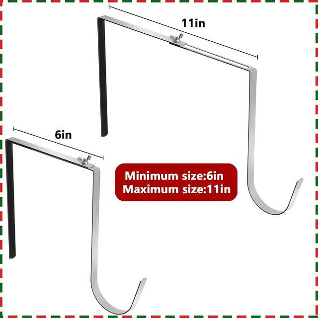 Alt view image 4 of 7 - Christmas Headstone Wreath Hanger, Adjustable Headstone Wreath Holder