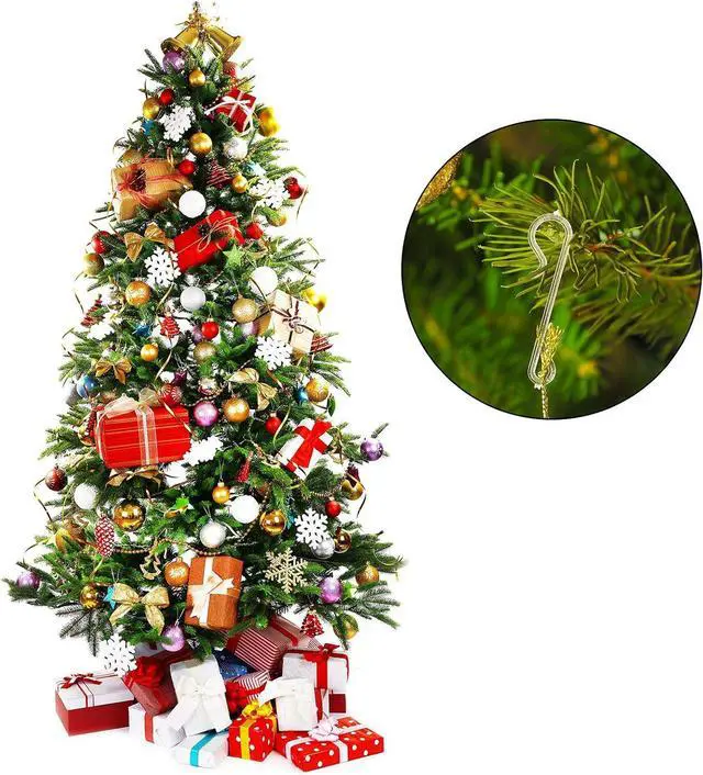 Alt view image 7 of 7 - Jetec Christmas Tree Hook, Christmas Ornament Hanger, Transparent, 100 Pcs
