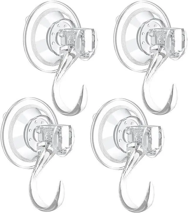 Main image of 4 Pack Suction Cup Wreath Hanger,Large Clear Removable Heavy-Duty Hook Wreath Holder Use for Window Glass Door Halloween Christmas Decorations