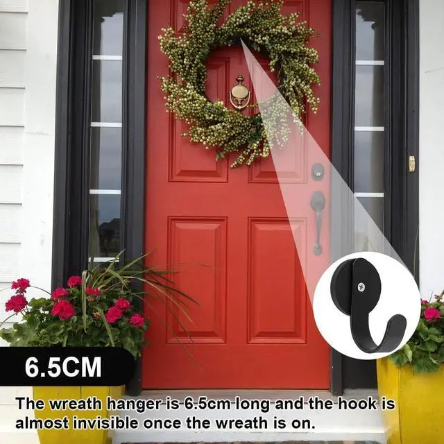 Alt view image 6 of 7 - Magnetic Wreath Hanger for Metal Front Door, Fridge,Suitable for Seasonal Wreaths, Signs, Christmas Stockings, Decorations Black, 2 Pcs