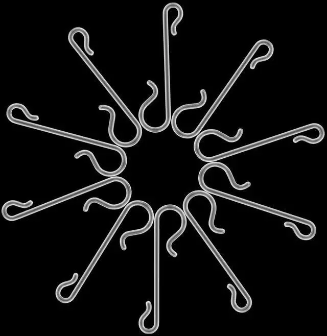 Alt view image 3 of 7 - Jetec Christmas Tree Hook, Christmas Ornament Hanger, Transparent, 100 Pcs