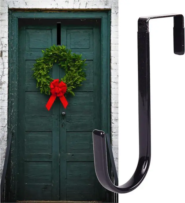 Main image of 1 Pc Black Hanger 5" - Strong Bearing Hanger for Christmas Halloween Wreath Decorations, Steel Material, 20lb Load Bearing