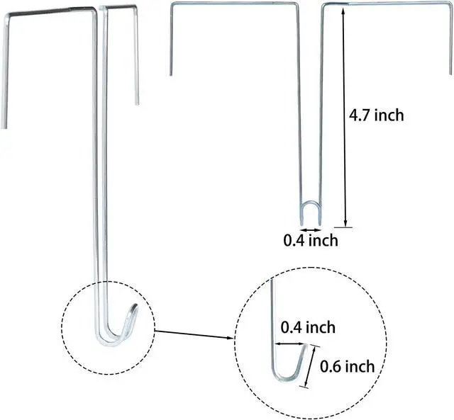 Alt view image 2 of 6 - 8 pcs Mini Hooker, Door Hooks, Adjustable Width Door Hanger Wreath Hook for Door or Fence