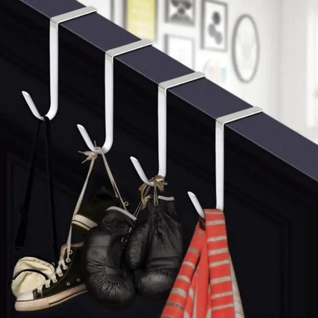Alt view image 5 of 7 - Black Wreath Hanger - Strong Bearing Fall Wreath Christmas Halloween Decorations Carbon Steel Wreath Door Hook 5" Height Wreath Hangers, Front Door Metal Over The Door Single Hook, Home Décor