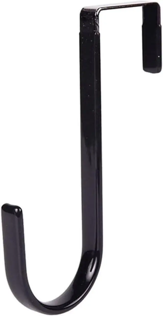 Alt view image 7 of 7 - Black Wreath Hanger - Strong Bearing Fall Wreath Christmas Halloween Decorations Carbon Steel Wreath Door Hook 5" Height Wreath Hangers, Front Door Metal Over The Door Single Hook, Home Décor
