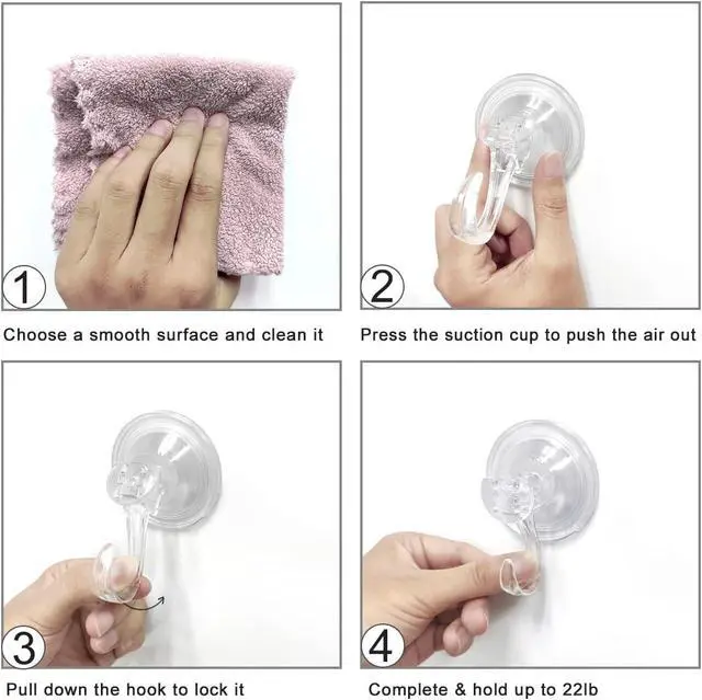Alt view image 4 of 6 - 2 Pack Suction Cup Wreath Hanger,Large Clear Removable Suction Cup Wreath Hooks 22BL Strong Window Glass Wreath Holder Use for Halloween Christmas Decor