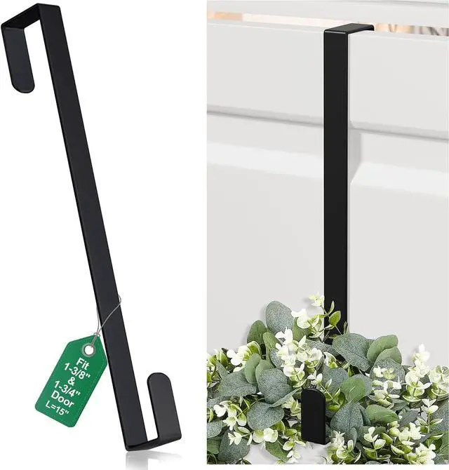 Main image of 15" Reversible Wreath Hanger for Front Door, Fits Most Doors up to 1-3/4"
