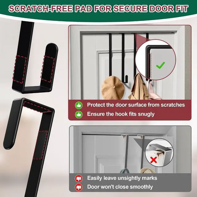 Alt view image 7 of 7 - 15" Reversible Wreath Hanger for Front Door, Fits Most Doors up to 1-3/4"
