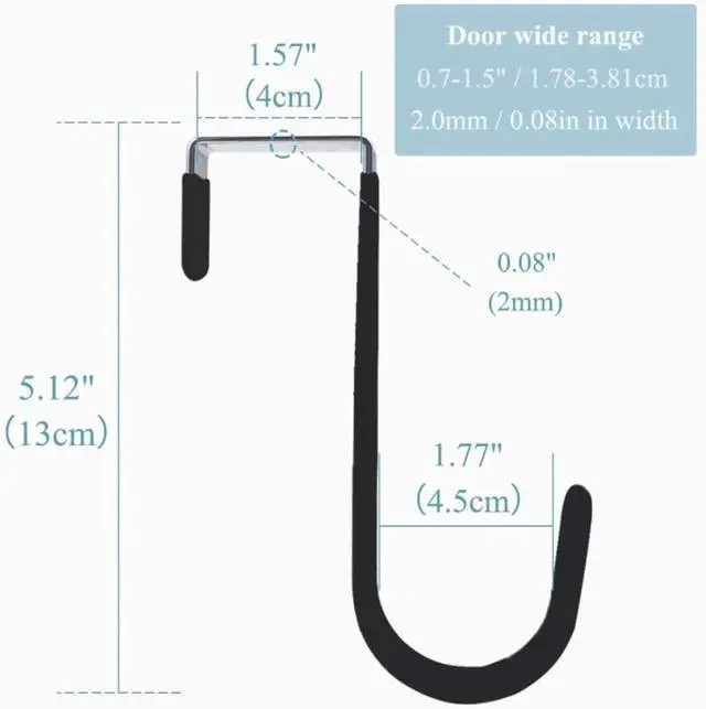 Alt view image 2 of 7 - Jowxsx Black Wreath Hanger - Strong Bearing Fall Wreath Christmas Halloween Decorations Carbon Steel Wreath Door Hook 5" Height Wreath Hangers, Home Décor Accents 1 Pc
