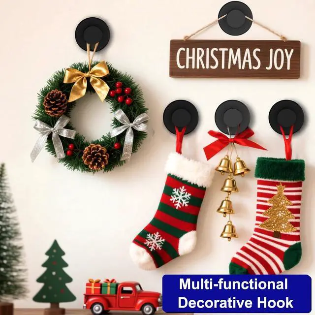 Alt view image 2 of 7 - Bntuk Suction Cup Wreath Hanger, Wreath Hanger for Glass Front Door Window