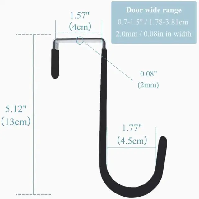 Alt view image 2 of 7 - Black Wreath Hanger - Strong Bearing Fall Wreath Christmas Halloween Decorations Carbon Steel Wreath Door Hook 5" Height Wreath Hangers, Home Décor Accents, Decorations