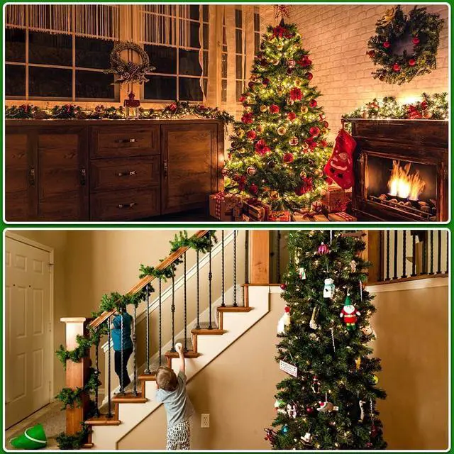 Alt view image 6 of 7 - Garland for Christmas, Christmas Twist Garland,1 Strands Premium Quality Artificial Vine Soft Greenery Decoration (54 Ft)