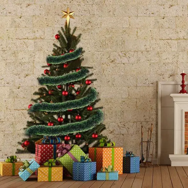 Alt view image 6 of 7 - CCINEE 33FT Christmas Garland,Artificial Greenery Pine Garland Decor for Mantle Stair Fireplace Home Party Decoration