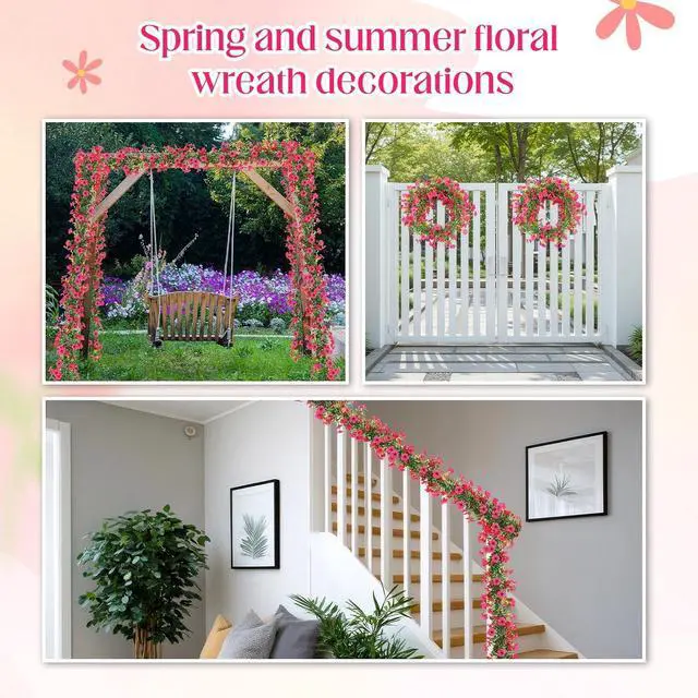 Alt view image 7 of 7 - 4 Pcs 6 ft Artificial Flowers Wisteria Garland, Magenta