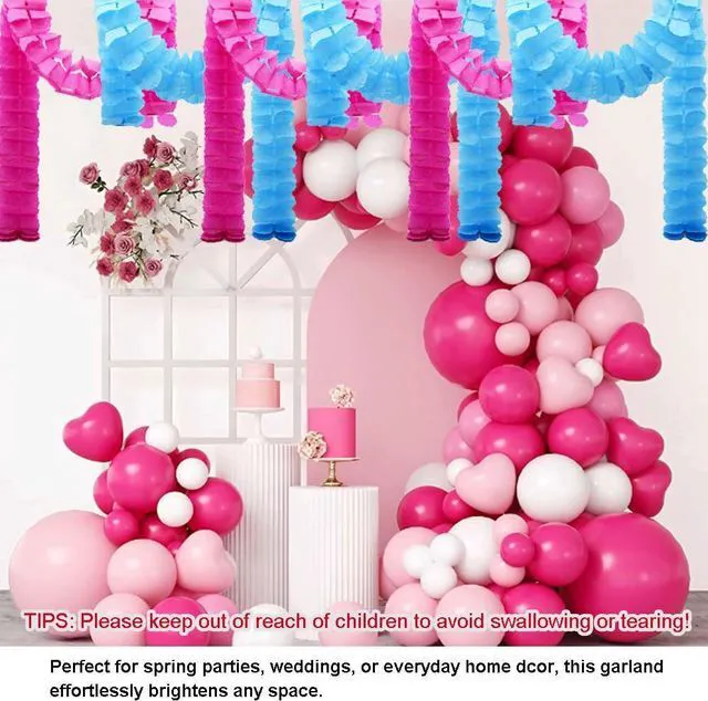 Alt view image 6 of 6 - 10 PCS Four Leaf Clover Paper Garland Party Decorations Streamers 3D Hanging Garland Rose Red for Birthday Wedding Baby Shower Party Home Decor(SSY/Rose Red)