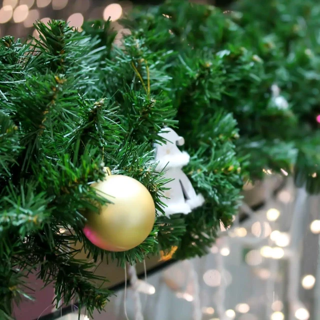 Alt view image 2 of 7 - Christmas Garland, Garlands for Christmas Decorations, Exquisite Artificial Greenery Garland for DIY, Green Tinsel Pine Garlands for Decoration and Essential Christmas Décor