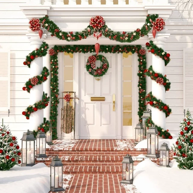 Alt view image 6 of 7 - Christmas Garland, Garlands for Christmas Decorations, Exquisite Artificial Greenery Garland for DIY, Green Tinsel Pine Garlands for Decoration and Essential Christmas Décor