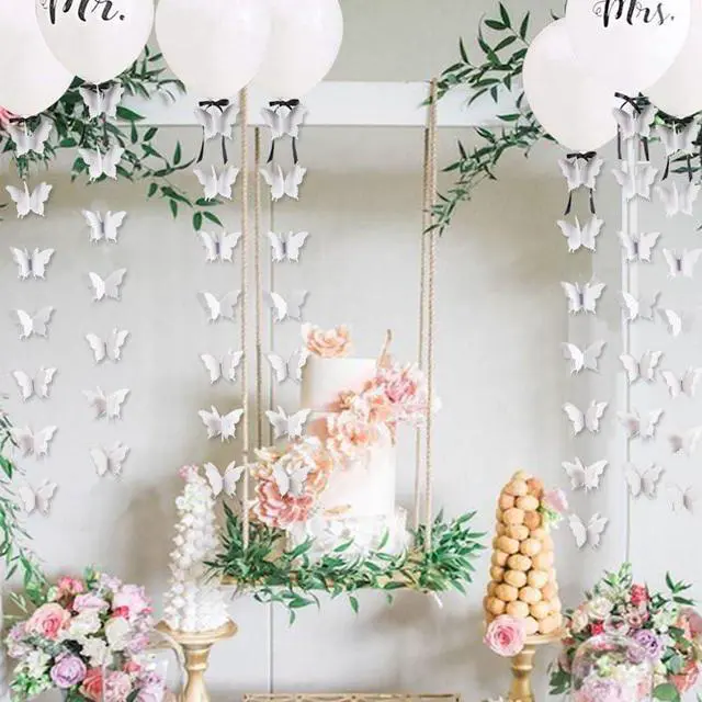 Alt view image 4 of 7 - Butterfly Decorations White Party Decorations Pack of 2