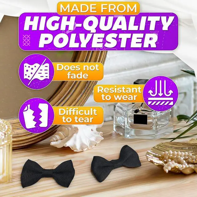 Alt view image 3 of 7 - 30 Pcs Black Mini Bows for Crafts, 1.5 Inch Small Bow Ties Decor