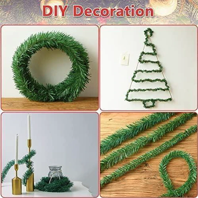 Alt view image 3 of 7 - Christmas Garland - 54FT Christmas Garlands Set Artificial Green Plant Garland for Festival Wedding Party Hotel Shopping Mall Staircase Fireplace Decoration(Christmas Decoratins/Gifts)