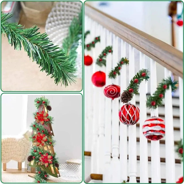 Alt view image 5 of 7 - Christmas Garland - 54FT Christmas Garlands Set Artificial Green Plant Garland for Festival Wedding Party Hotel Shopping Mall Staircase Fireplace Decoration(Christmas Decoratins/Gifts)