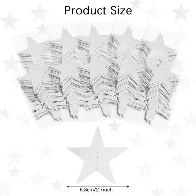 Alt view image 2 of 7 - Glitter Star Garland Banner Decor 130 Feet Silver Star Garland Hanging Bunting Banner Backdrop for Graduation Wedding Birthday Holiday Party