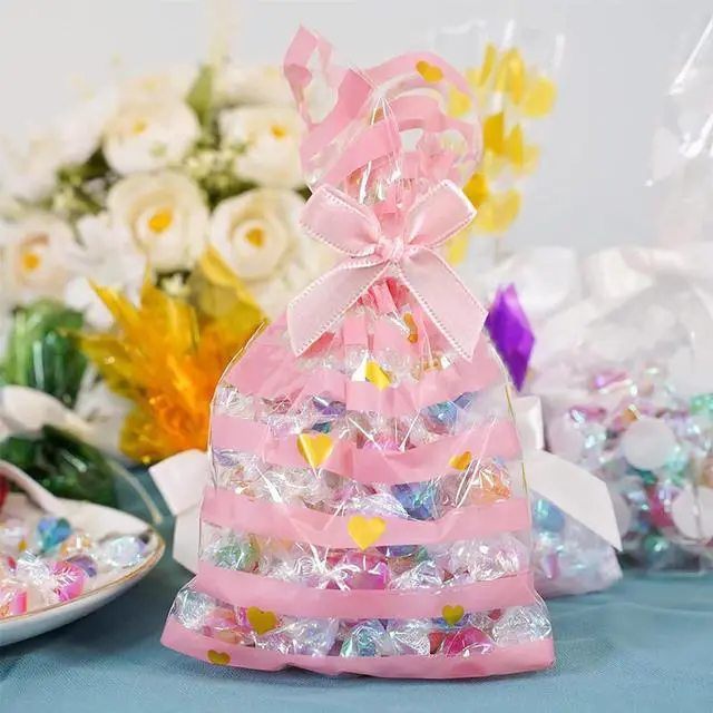 Alt view image 4 of 6 - 100 Pcs Ribbon Bows Mini Satin Fabric Bows Flowers,Bow Party Decor for DIY Crafting Project Craft Sewing Scrapbooking Wedding Birthday Party Souvenir Packaging Bag Christmas Thanksgiving (Pink Black)