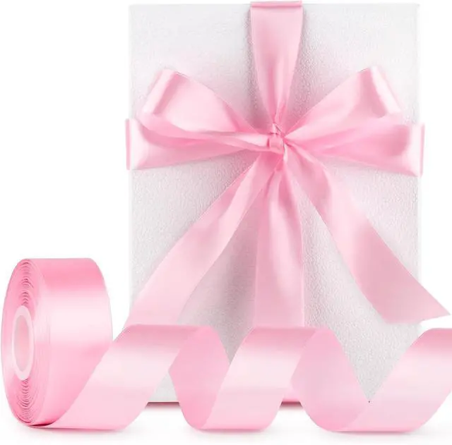 Alt view image 3 of 7 - Mauproy Pink Satin Ribbon, 1-1/2 Inch, 50 Yards