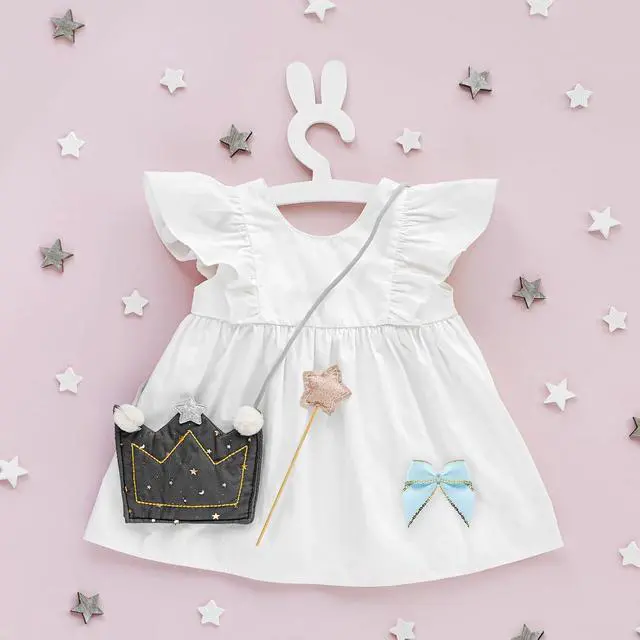 Alt view image 5 of 5 - MECCANIXITY 50Pcs Mini Metallic Edge Ribbon Bow 1" Satin Ribbon Flower Bows Soft for Craft DIY Hair Bow Sewing Wedding Birthday Party Gold Edge Sky Blue