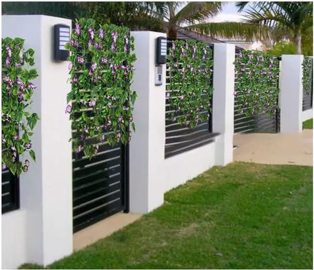 Alt view image 6 of 6 - FERIAL Artificial Vines 15Feet Silk Flower Garland for Outdoors Purple Morning Glory Vine Artificial Flowers Hanging Plants Garland Fake Green Plant 2Pcs for Wall Fence Indoor Wedding Banquet Decor