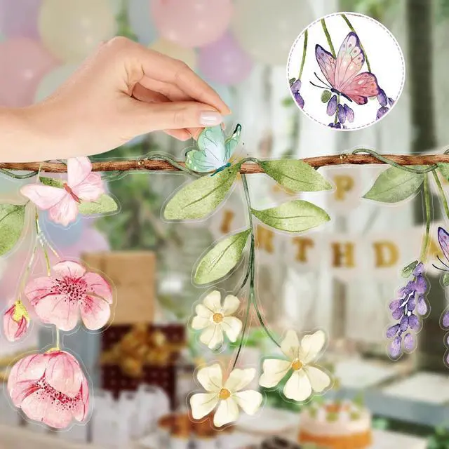 Alt view image 4 of 7 - 2 Pack Wildflower Garland, Wildflower Party Decorations