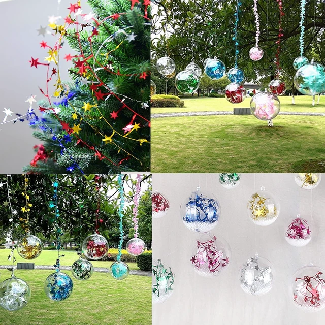 Alt view image 3 of 7 - Honbay 2 Rolls of Sparkly Star Tinsel Garlands with Wire for Christmas Tree, Home, Wedding, Birthday, Party, Festive Ornament (Blue)