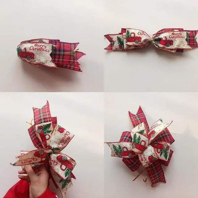 Alt view image 5 of 7 - Christmas Bows 2PCS for Wreath 10X10 Inch,Black Red Buffalo Plaid Bows,Rustic Farmhouse Bows Natural Burlap Tree Topper Bows for Front Door Winter Christmas Tree Bows for New Year Xmas Decorations