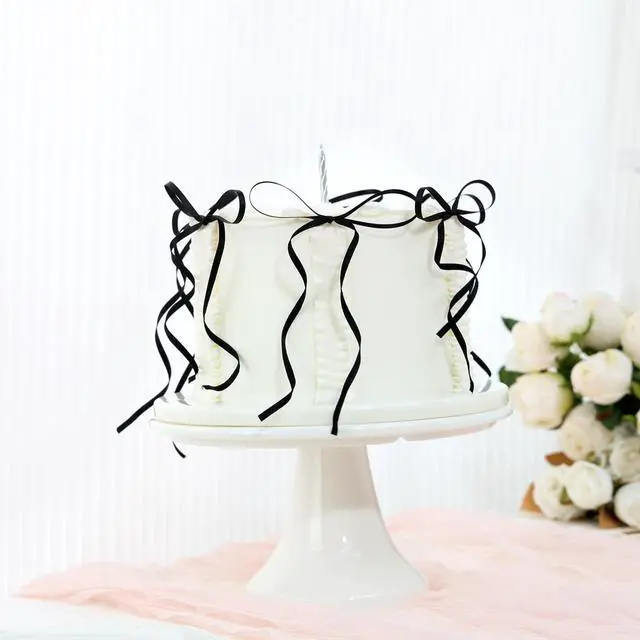 Alt view image 5 of 7 - Black Satin Ribbon 1/8 Inch Double Face Skinny Ribbon