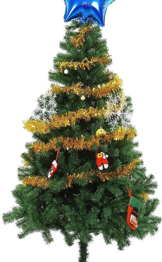 Alt view image 6 of 7 - FINGOOO Gold Garland Christmas Decorations,33Ft/10M Thick Fluffy Christmas Tree Tinsel Garland Wedding Birthday Decor