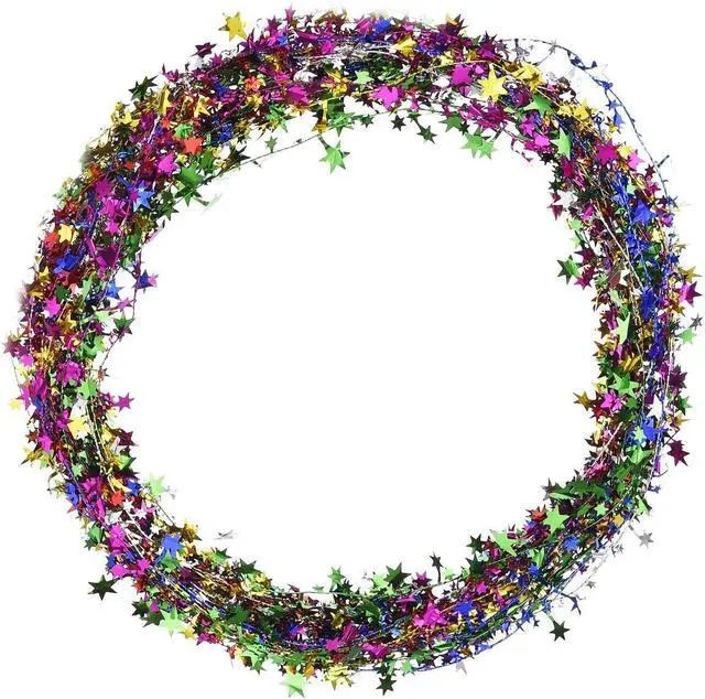 Alt view image 4 of 6 - Shappy 147.6 ft Star Garland Wired Christmas Tinsel Garland for Tree