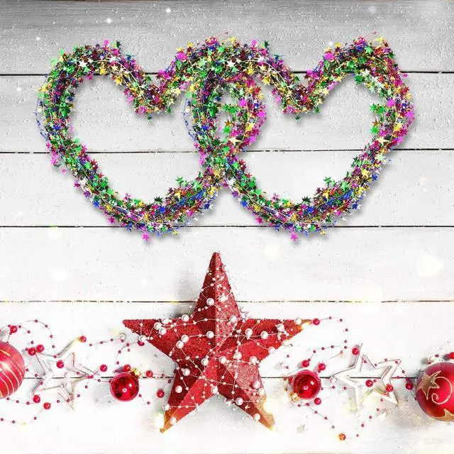 Alt view image 5 of 6 - Shappy 147.6 ft Star Garland Wired Christmas Tinsel Garland for Tree