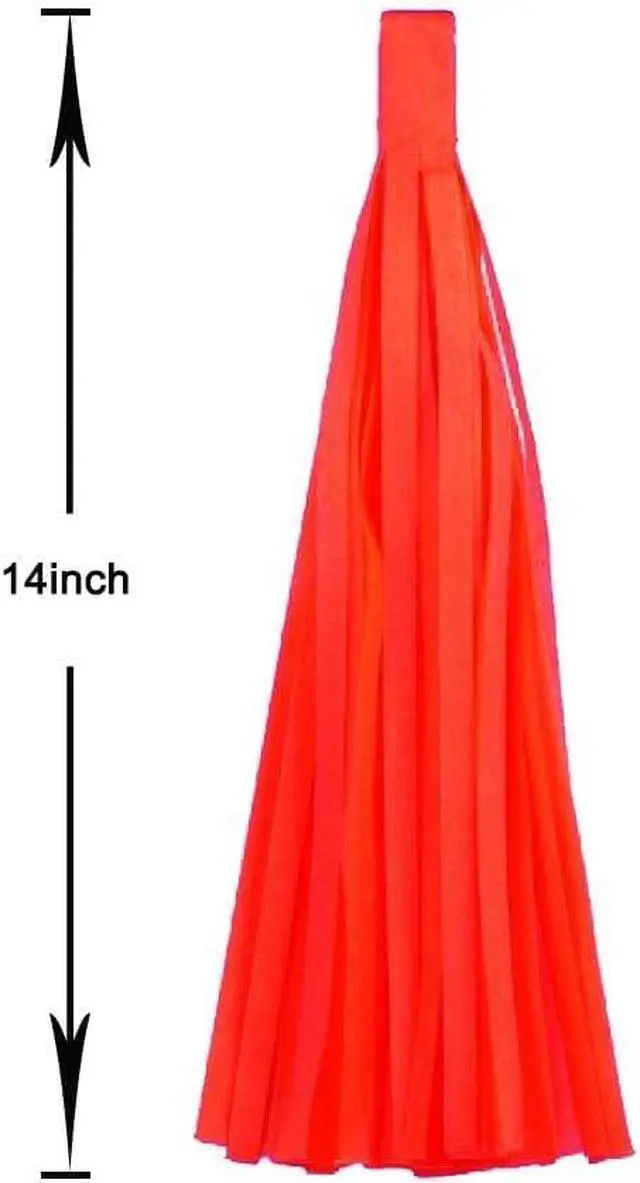 Alt view image 2 of 7 - Rose red Pink and Orange Tassel Garland Banner Paper Tassels for Party Decorations,Pack of 15