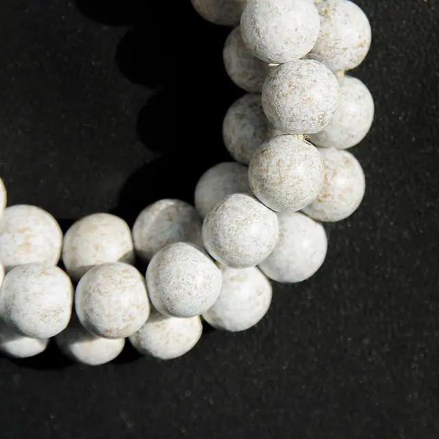 Alt view image 5 of 7 - Meplait 39in Wood Bead Garland, Farmhouse Beads with Tassels, Wash White