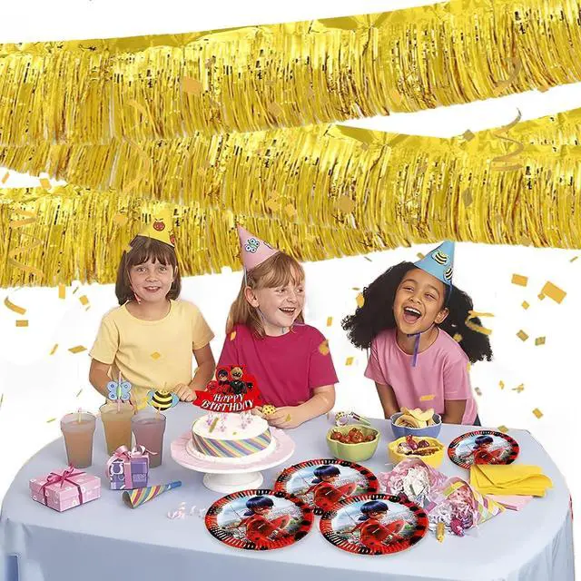 Alt view image 5 of 7 - Gold Foil Fringe Garland 10FT 2packs for Parade Float Decorations