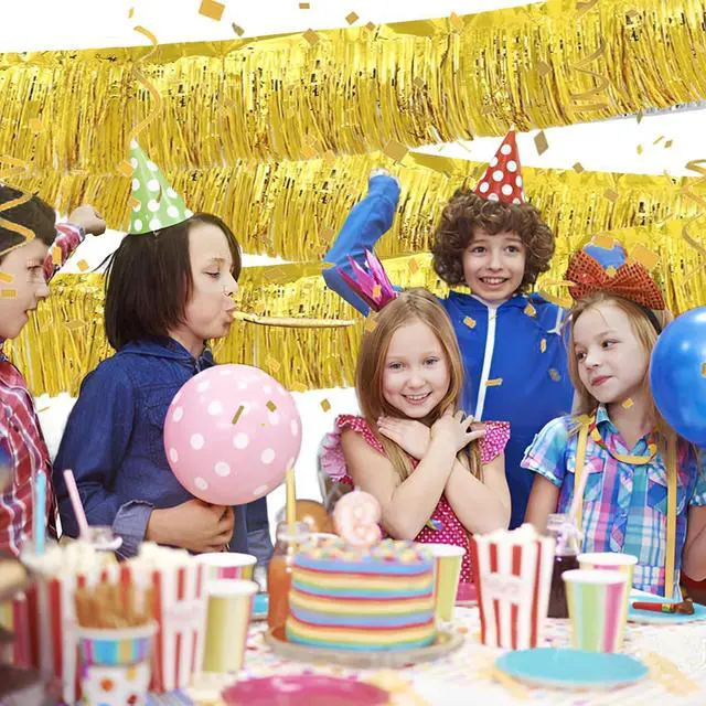Alt view image 7 of 7 - Gold Foil Fringe Garland 10FT 2packs for Parade Float Decorations