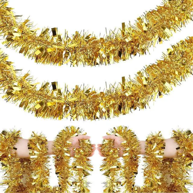 Main image of 4Pcs Gold Tinsel Garland Glitter Vine for Outdoor Table Runner Wall Decor